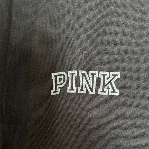 XXL Victoria’s Secret PINK Black Zip-Up Hoodie - Picture 2 of 5